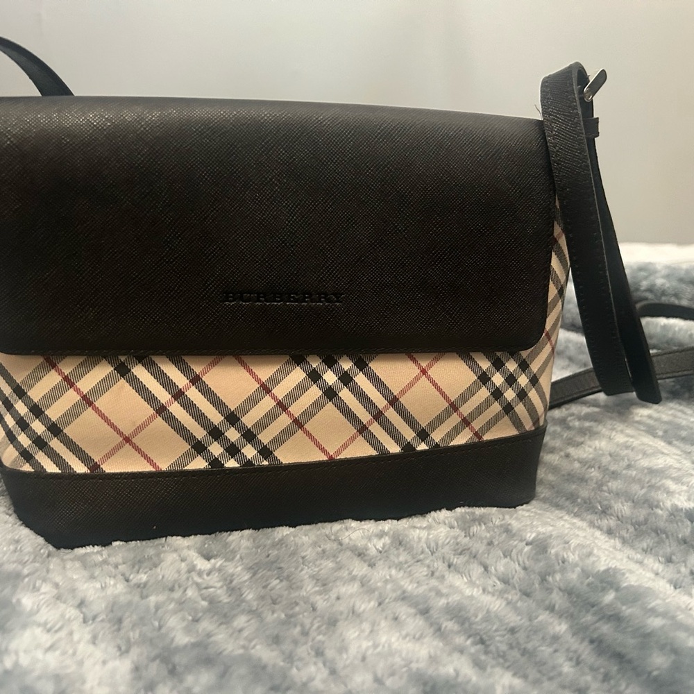 Burberry Black and Cream Check Crossbody Bag - Picture 7 of 15